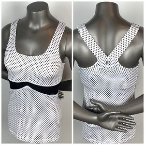 Lululemon | Black White Polka Dot Mesh Belt Tank 4